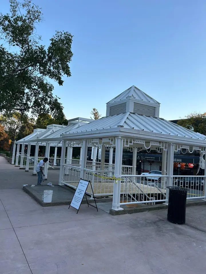 Gazebo frame and metal roof