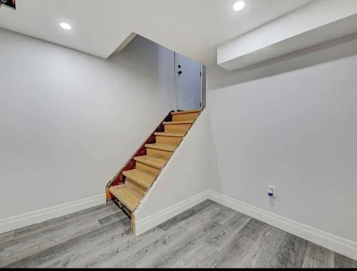 Open stair landing after painting