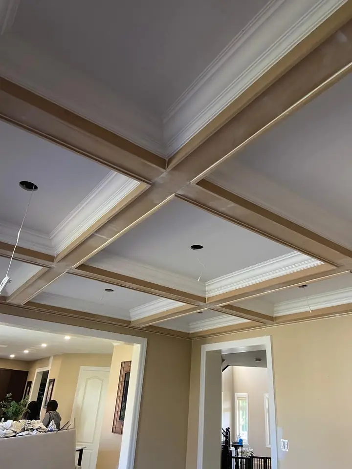 Open living and dining space, freshly finished