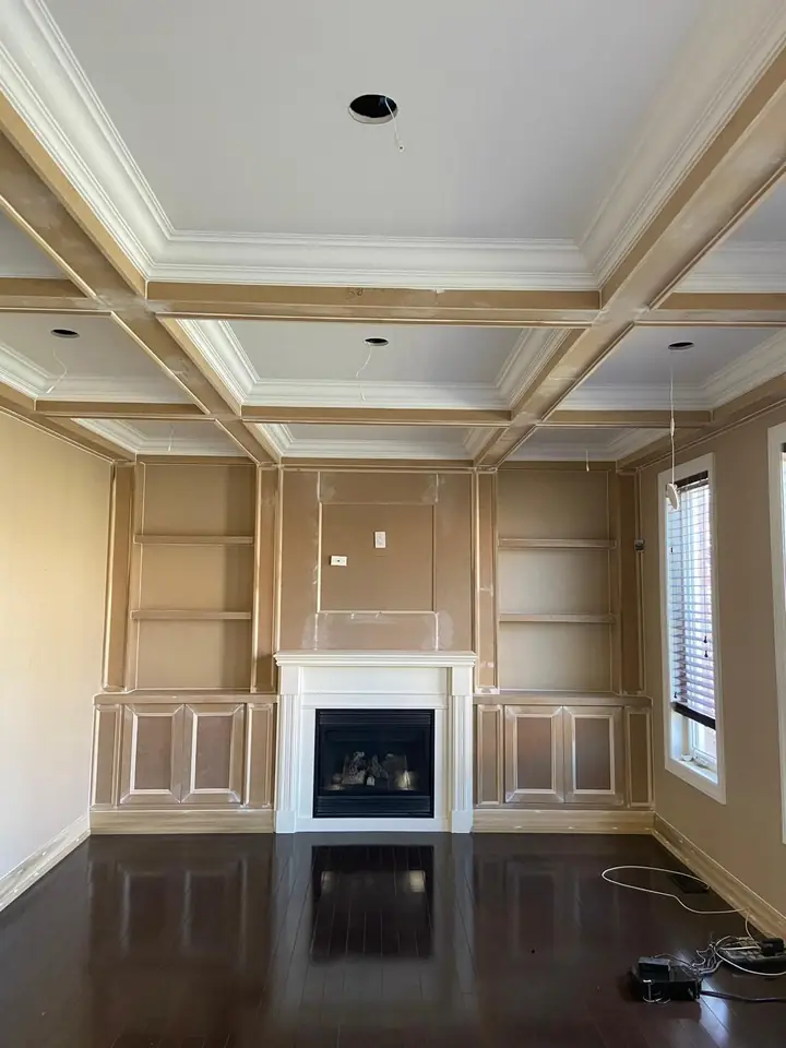 Fireplace feature, final coat