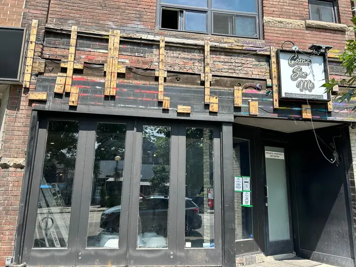 Storefront repaint, during the work